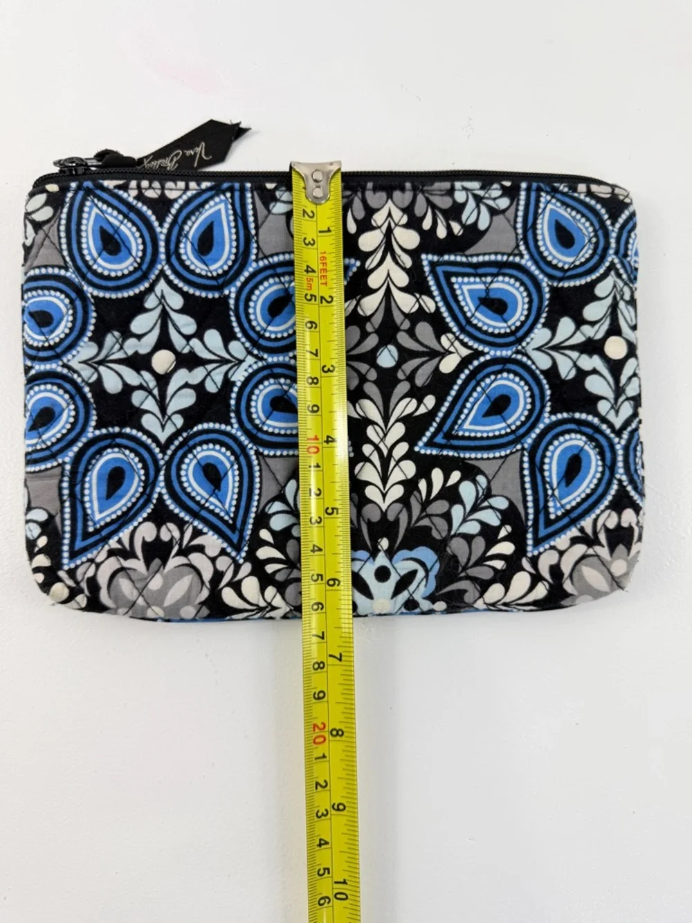Vera Bradley Black and Blue Floral Zip Cosmetic‎ Pouch